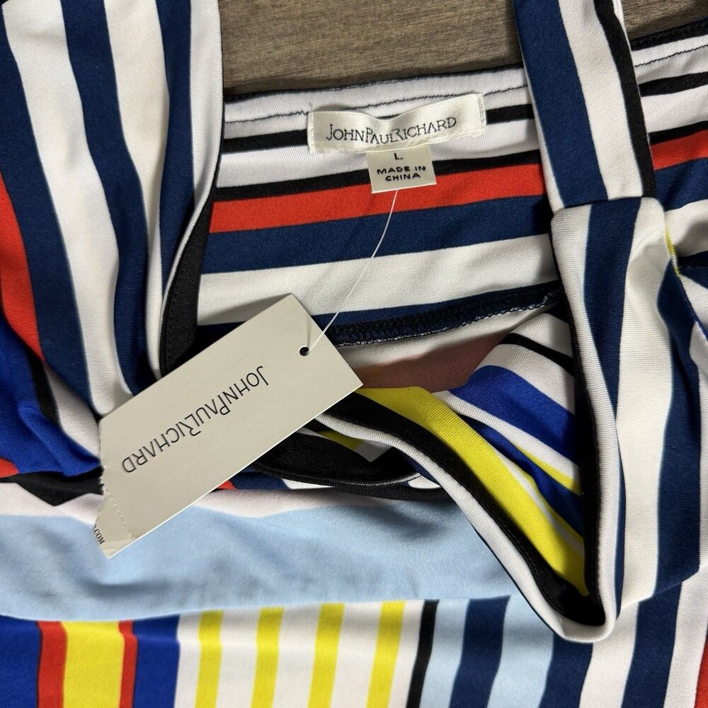 Womens John Paul Richard multistriped resort wear dress size L - Picture 5 of 7